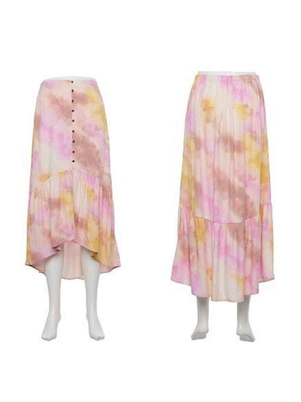 REWIND SKIRT Tie Dye Size Medium Juniors Midi Lo-Hi skirt Brand New